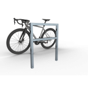 Lean-on hoop made of steel tube | Square tube 60 x 60 mm | with cross bar | total width: 1000 mm | hot-dip galvanized